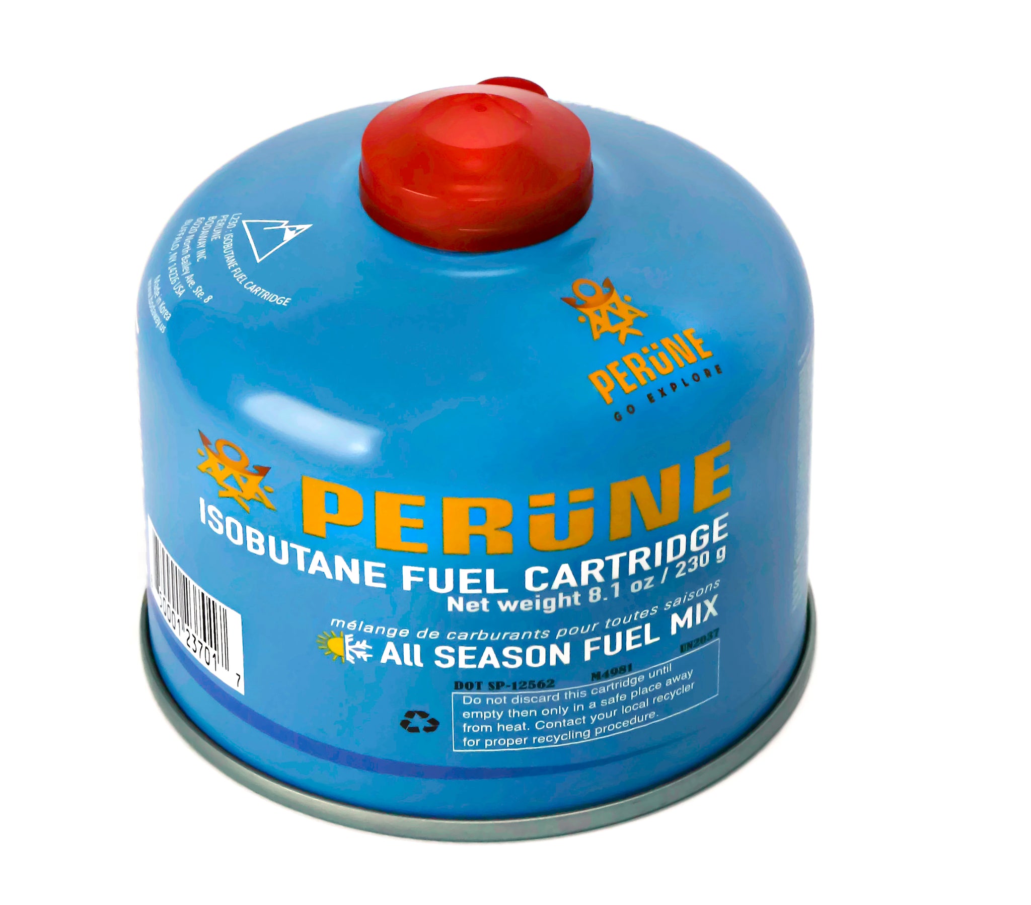 Perune Iso-Butane Camping Fuel Gas Canister All Season Mix - 230gram