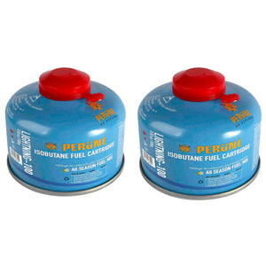Perune Iso-Butane Camping Fuel Gas Canister All Season Mix - 100gram (2 Pack)
